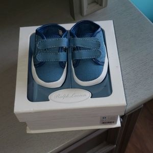 Brand new never worn Polo Ralph Lauren baby shoes